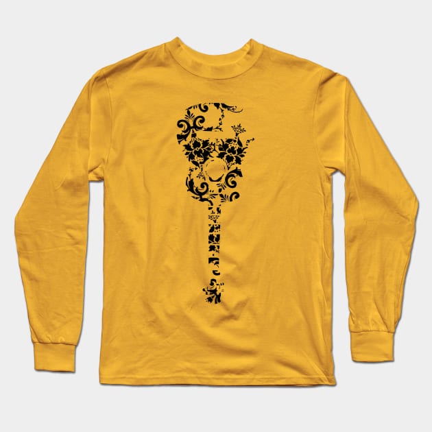 Floral Guitar Long Sleeve T-Shirt by Analog Designs